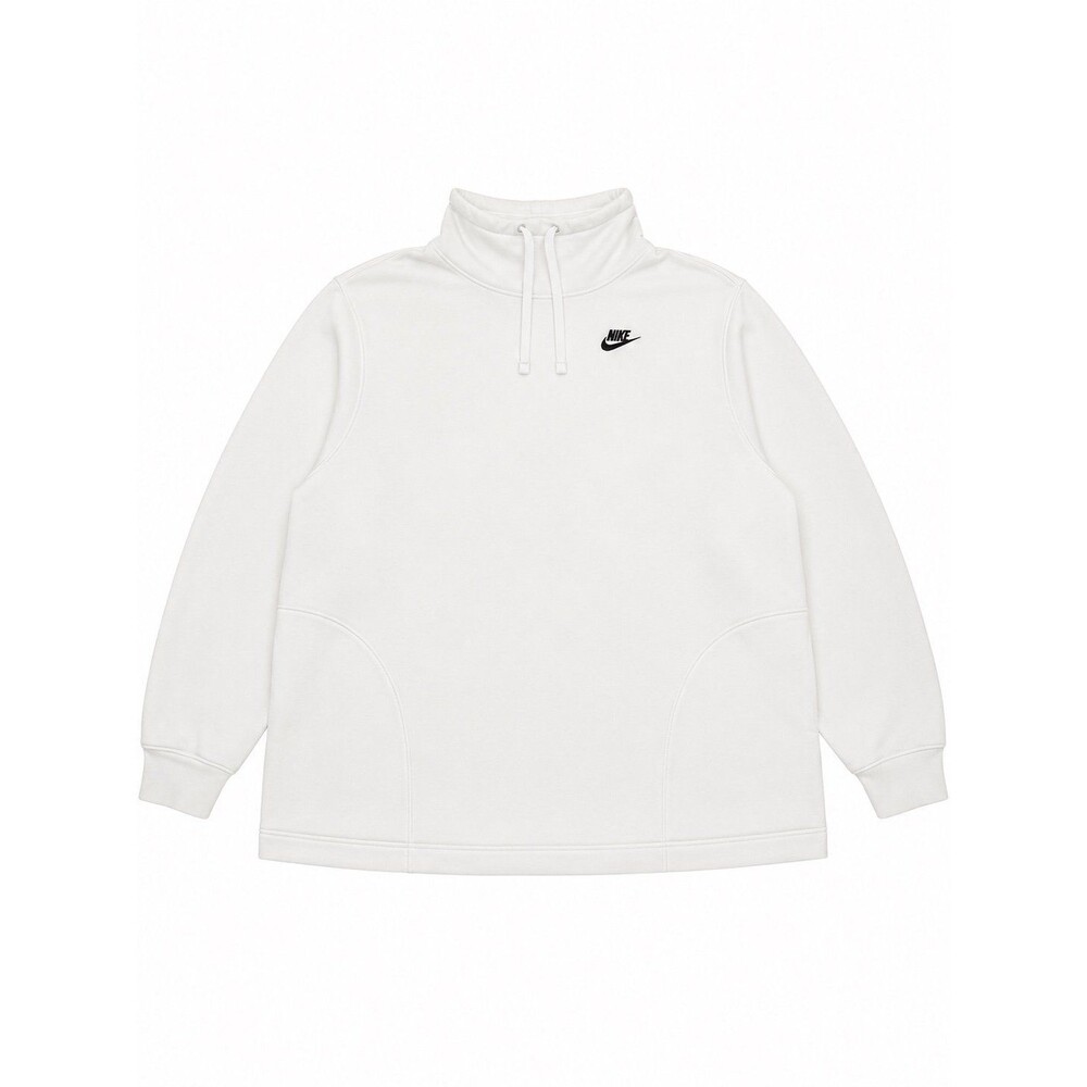 Nike Women’s Club Fleece Oversized Mock Neck Sweatshirt White 3X Pullover Funnel